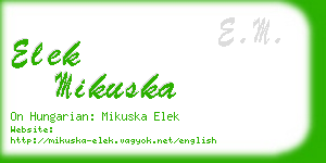 elek mikuska business card
